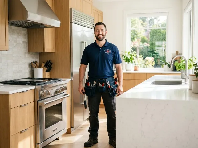 Appliance Repair Hero technician in a Beaumont, CA kitchen after an appliance repair